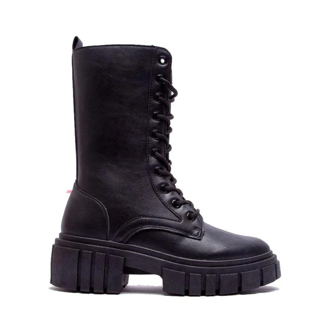 Black Qupid Lace Up Booties